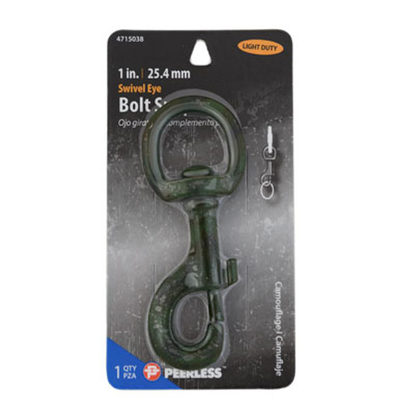 BOLT SNAP SWIVEL EYE CAMO PEERLESS CARDED