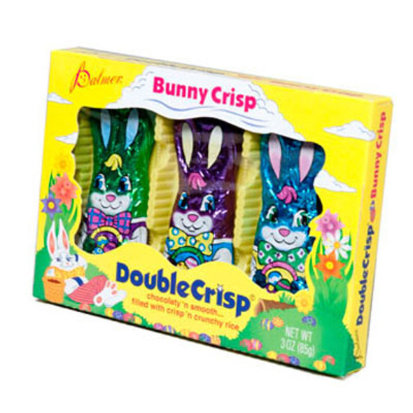 EASTER CANDY BUNNY CRISP 3PK 3OZ FOILWRAPPED/WINDOW BOXED/IN PDQ EASTER CANDY BUNNY CRISP 3PK 3OZ FOILWRAPPED/WINDOW BOXED/IN PDQ
