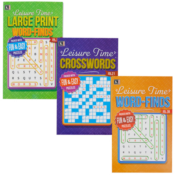 PUZZLE DIGEST LEISURE TIME IN 144 CT FLOOR DISPLAY 3 ASST PPD $3.95 MADE IN USA