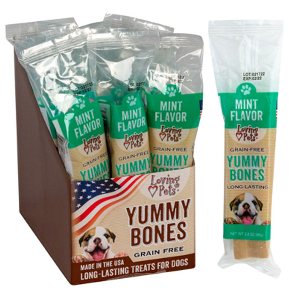 DOG TREATS MINT FLAVOR STICK2.8 OZ COUNTER DISPLAYGRAIN-FREE MADE IN USA