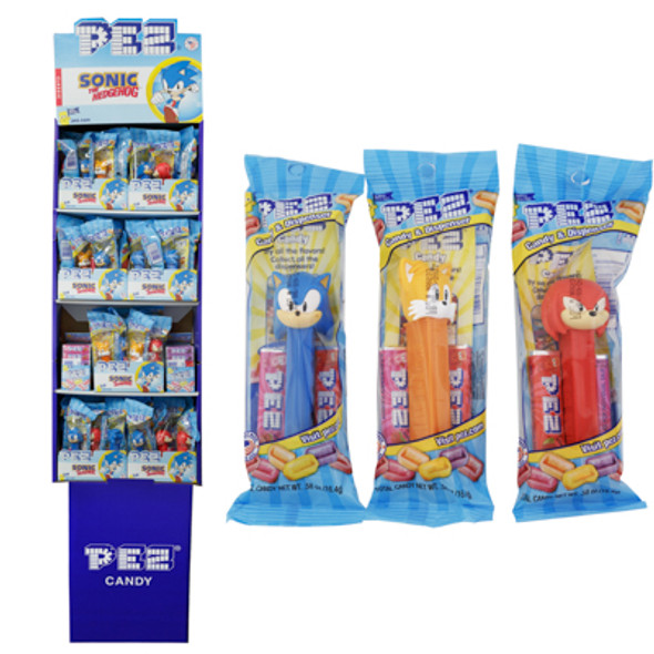 PEZ SHIPPER 108PC SONIC 84 DISPENSERS / 24 6PK ROLLS