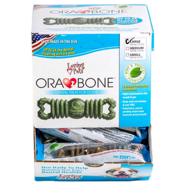 DOG TREAT DENTAL ORAL BONE 5IN MINT & PARSLEY 2.3-OZ COUNTER DISPLAY MADE IN USA