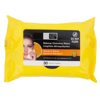FACIAL WIPES 12-PC 30-CT VITAMIN C MAKEUP CLEANSING GBC COUNTER DISPLAY NO ONLINE SALES MAP PRICING