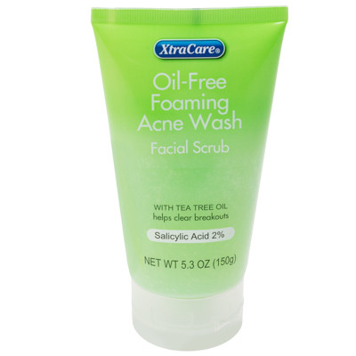 FACIAL SCRUB 5.3OZ ACNE WASH OIL FREE FOAMING TEA TREE OIL XTRA CARE