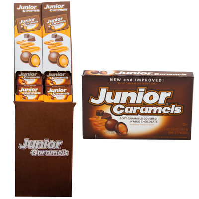 JUNIOR CARAMEL THEATER BOX CANDY 3.6OZ FLOOR DISPLAY