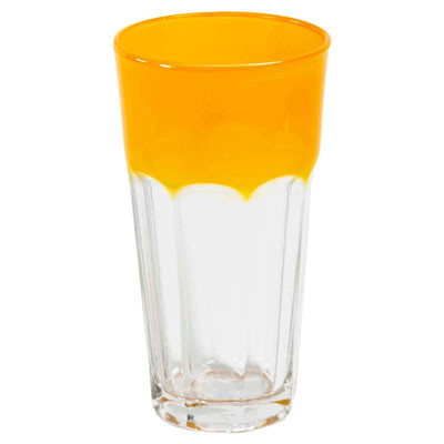 DRINKWARE 13OZ TRANSPARENTYELLOW TOP OCTA BASE GLASS