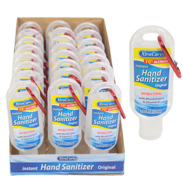 HAND SANITIZER W/CLIP 1.8 OZ  XTRA CARE 2 - 24PC PDQ