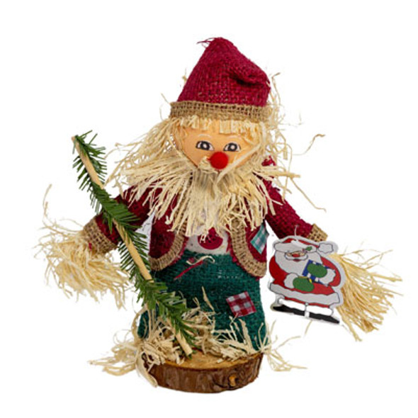 WICKER STANDING SANTA 8IN