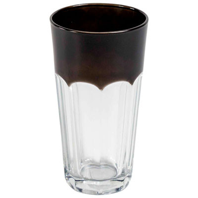 DRINKWARE 13OZ OPAQUE BLACK TOPOCTA BASE GLASS