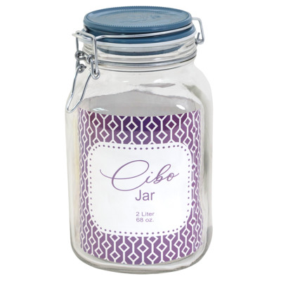CANISTER 2 LITER BLUEBERRY LID HERMETIC SEAL HINGED GLASS