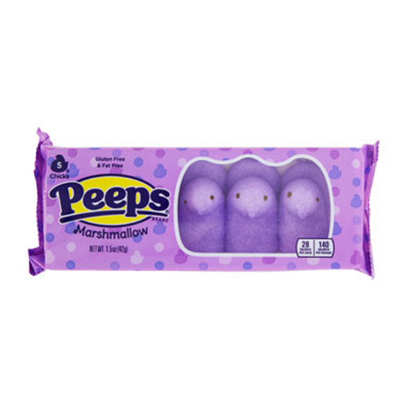 EASTER CANDY PEEPS LAVERNDER MARSHMALLOW CHICKS 5CT 1.5 OZ