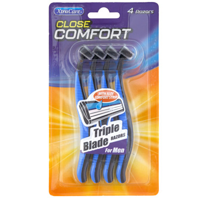 RAZORS MENS TRIPLE BLADE 4PKCARDED XTRACARE