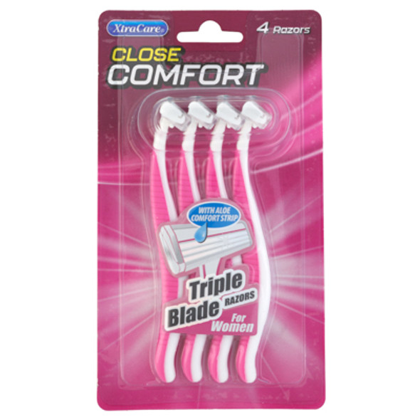 RAZORS WOMENS TRIPLE BLADE 4PK CARDED XTRACARE