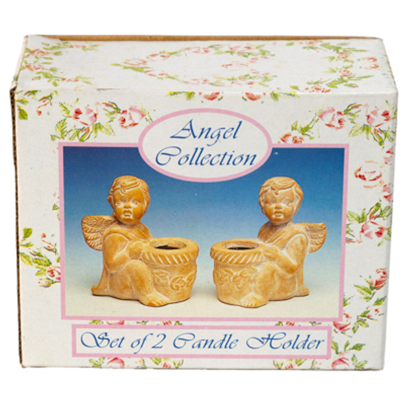 ANGEL CANDLE HOLDER SET OF 2COLOR BOX ANGEL CANDLE HOLDER SET OF 2COLOR BOX
