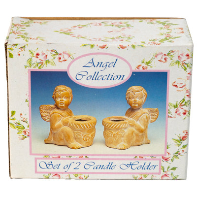 ANGEL CANDLE HOLDER SET OF 2COLOR BOX