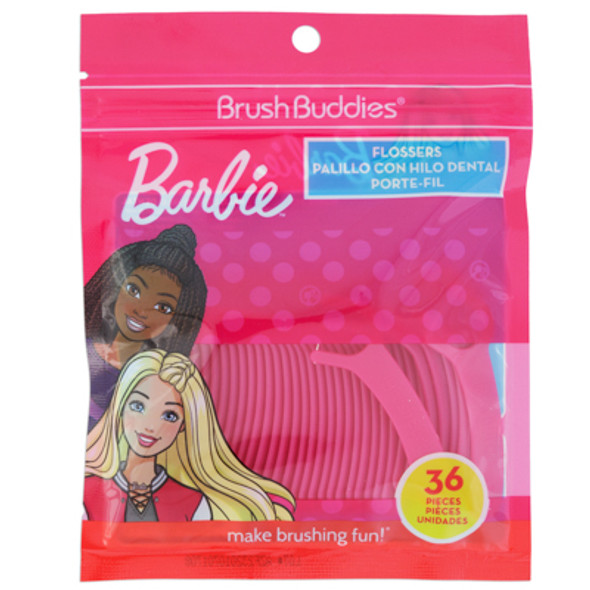 DENTAL FLOSSERS PICKS BARBIE 36CT RESEALABLE BAG DENTAL FLOSSERS PICKS BARBIE 36CT RESEALABLE BAG