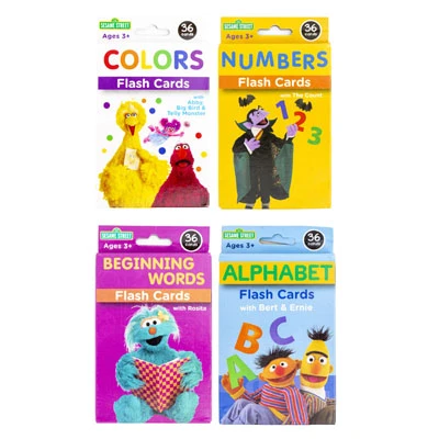 SESAME STREET FLASHCARDS4 ASSORTED IN 2 PDQ'S