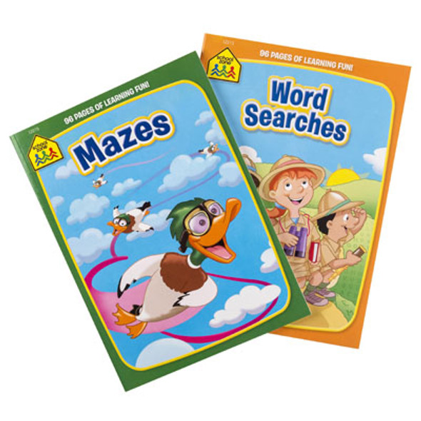 ACTIVITY BOOKS SCHOOL ZONE #5 MAZES/WORD SEARCH 2 ASSORTED PDQ