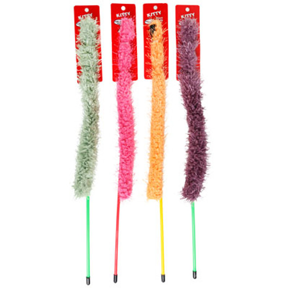 CAT TOY WAND 2 STYLES ASSORTED COLORS IN PDQ #14007/14008