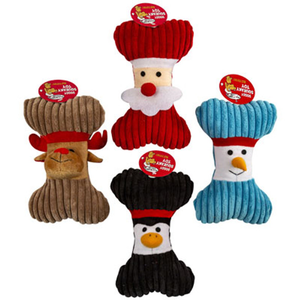 DOG TOY CHRISTMAS PLUSH BONE 8" 4 ASST #P30248 DOG TOY CHRISTMAS PLUSH BONE 8" 4 ASST #P30248