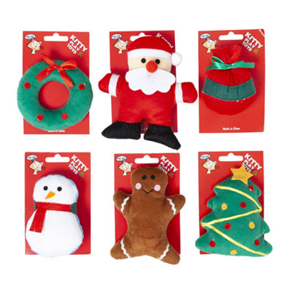 CAT TOY CHRISTMAS ASSORTMENT 6 STYLES ON MERCH STRIP #CT10351