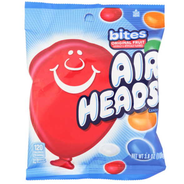 AIRHEADS BITES FRUIT 3.8 OZ IN PEG BAG AIRHEADS BITES FRUIT 3.8 OZ IN PEG BAG