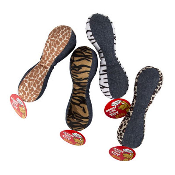 DOG TOY DENIM/PLUSH DUMBELL 7IN W/SQUEAKER 4 ASST STYLES IN PDQ #P30946 DOG TOY DENIM/PLUSH DUMBELL 7IN W/SQUEAKER 4 ASST STYLES IN PDQ #P30946