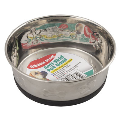 PET BOWL STAINLESS STEEL 28 OZ ANTI-SKID PAW/PRINT EMBOSSED 6.29 DIA 135G #M-HD-iR050