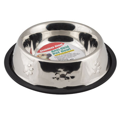 PET BOWL STAINLESS STEEL 32 OZ 3.75 CUPS ANTI-SKID 210G7.08 X 10.03 #M-PL-iE050