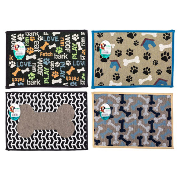 DOG MAT NON-SLIP 4 ASSORTED STYLES 13 X 19 DOG MAT NON-SLIP 4 ASSORTED STYLES 13 X 19