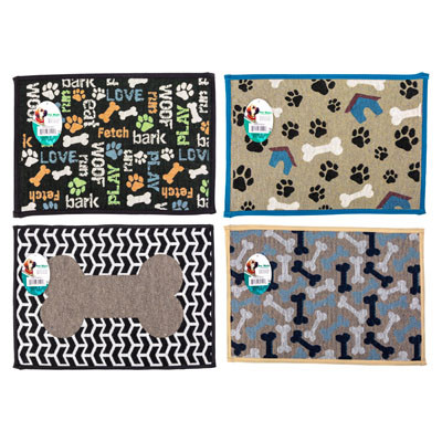 DOG MAT NON-SLIP 4 ASSORTED STYLES 13 X 19