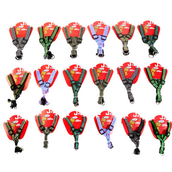 DOG HARNESS RANDOM YARN PRINT COLORS 3 SIZES CARDED/PEGGABLESMALL/MEDIUM/LARGE