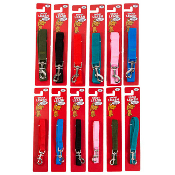 DOG LEASH RANDOM SOLID COLORS 2 SIZES CARDED/PEGGABLE SMALL/XLARGE DOG LEASH RANDOM SOLID COLORS 2 SIZES CARDED/PEGGABLE SMALL/XLARGE