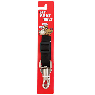 DOG SEAT BELT ADJUSTABLE BLACK 24 INCH LENGTH