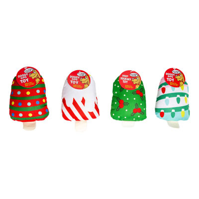 DOG TOY CHRISTMAS NYLON4 ASSORTED DESIGN IN PDQ #P32596