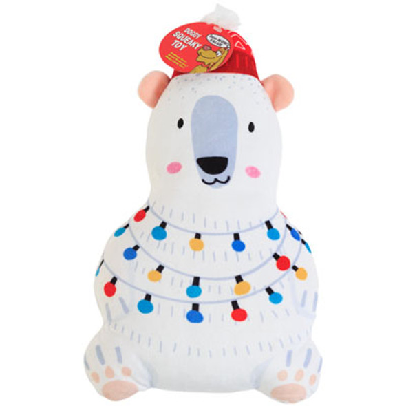 CHRISTMAS DOG TOY PLUSH POLAR BEAR LARGE IN PDQ #P32737