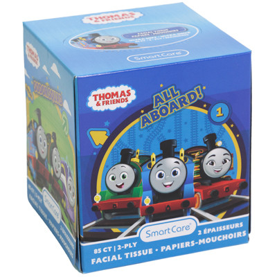 FACIAL TISSUE 85CT THOMAS TRAIN 2PLY WHITE BOXED #00721-24