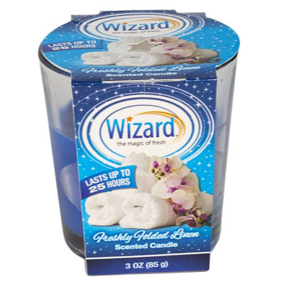 CANDLE 3 OZ FRESH LINEN WIZARD