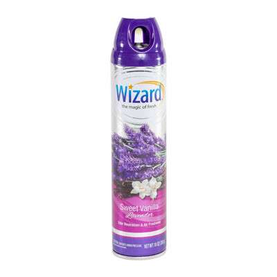 AIR FRESHENER 10 OZ SWEET VANILLA LAVENDER WIZARD AEROSOL