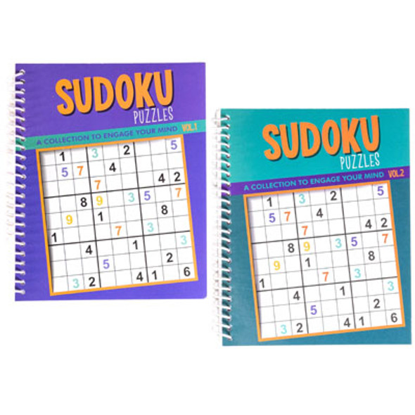 PUZZLE BOOK SUDOKU SPIRAL  80 PG 2 ASSTD COUNTER DISPLAY
