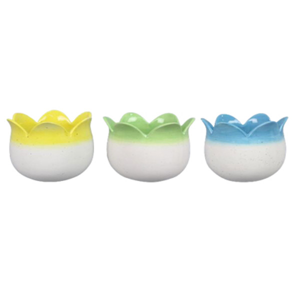 PLANTER 3AST 5.5X5.5X5.5 BRIGHT FLORALS CERAMIC