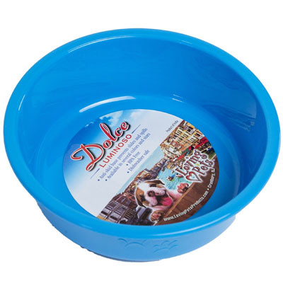PET BOWL SMALL BLUE W/PAW DESIGN 1.90 CUPS (450ML)ANTI-SKID BASE