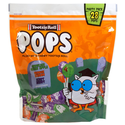 TOOTSIE POPS HALLOWEEN PARTY PACK 28 CT BAG 18 OZ COUNTER DISPLAY
