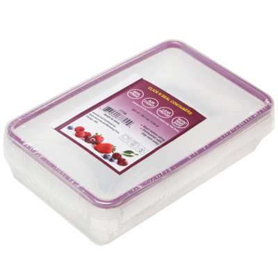 FOOD STORAGE 890 ML CLICK SEAL SILICONE SEAL TRANSPARENT RECT#5916