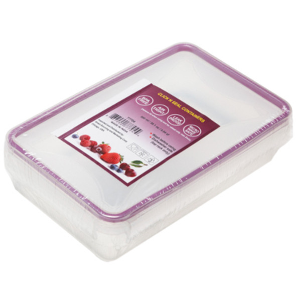 FOOD STORAGE 890 ML CLICK SEAL SILICONE SEAL TRANSPARENT RECT#5916