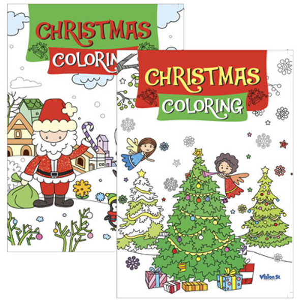COLORING BOOK CHRISTMAS 80 PG 2 ASST IN PDQ