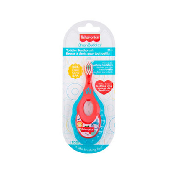 TOOTHBRUSH TODDLER W/TEETHING RING FISHER PRICE CARDED