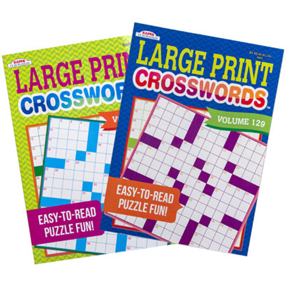 CROSSWORD PUZZLE LARGE PRINT 120PC 2 ASSORTED $3.95 FLOOR DISPLAY MADE IN USA