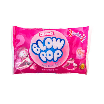VALENTINE CANDY CHARMS BLOW POP BAG 11.5 OZ IN PDQ
