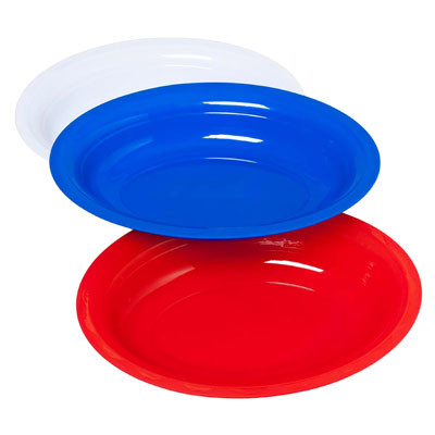 PLATTER OVAL SERVING 16.75X12.5 130 OZ 3 COLORS IN PDQ #11080RED, WHITE, BLUE